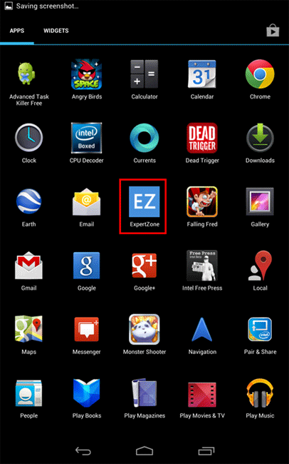 Nexus 7 Apps List, Select App